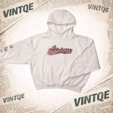 Felicious Oversize Hoodie bianco con stampa logo