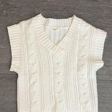 Gilet di Maglia Bianco NafNaf