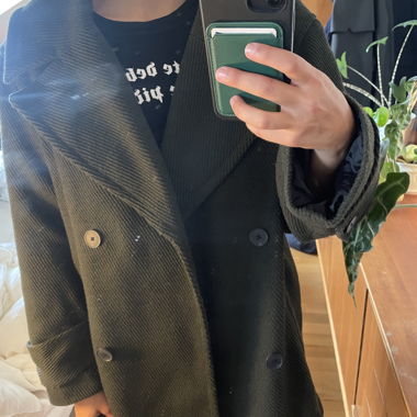 Dunkelgrüner Cord-Peacoat