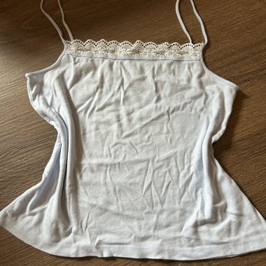 Haut Camisole Babydoll Vintage avec bordure en dentelle