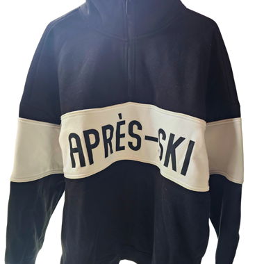 Schwarz-Weisser Pullover mit Reissverschluss 
