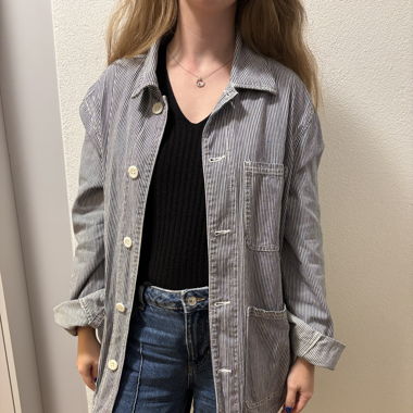 Gestreifte Jeansjacke