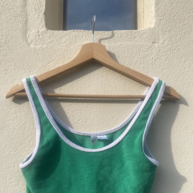 green crop top