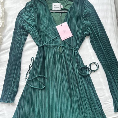 HelloMolly Robe Mini Plissée Verte JAMAIS PORTÉE