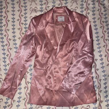 Rosa Satin-Blazer (Doppelreiher)