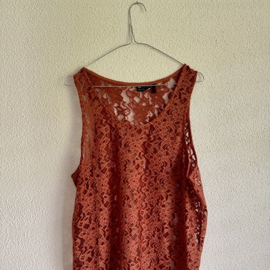 ASOS Design Spitzentop Korallenrot Unisex