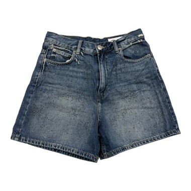 ZARA Blue Glitter Denim Shorts 36