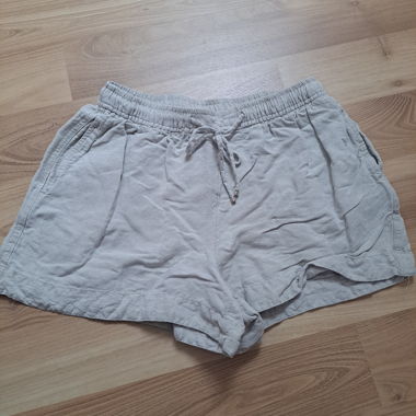 Beige Oysho-Leinen-Shorts, Grösse EUR S