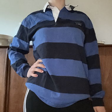 Blue Striped Polo Shirt