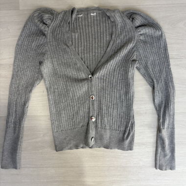Cardigan a coste grigio