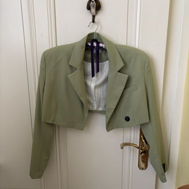 Veste courte vert menthe