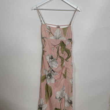 Floral pink spaghetti dress