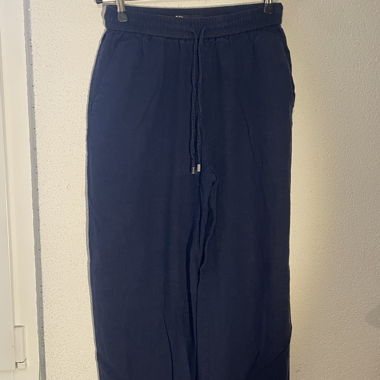 Dunkelblaue Leinenhose 