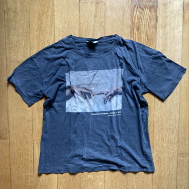T-shirt grafica Grey Creation of Adam