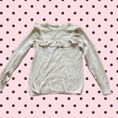 White Ruffle Longsleeve 