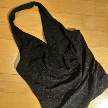 Halter-neck glitter top
