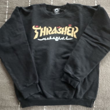 Felpa Thrasher nera con logo giallo