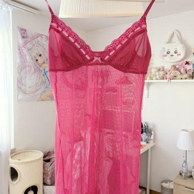 Negliège in mesh rosa