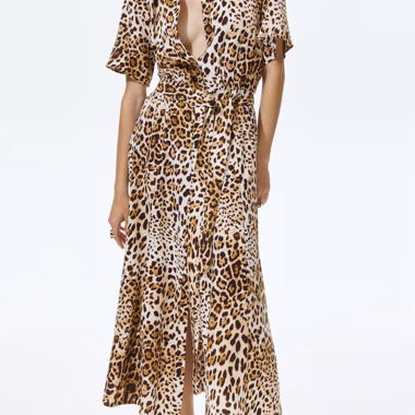 Abito chemisier con stampa leopardo