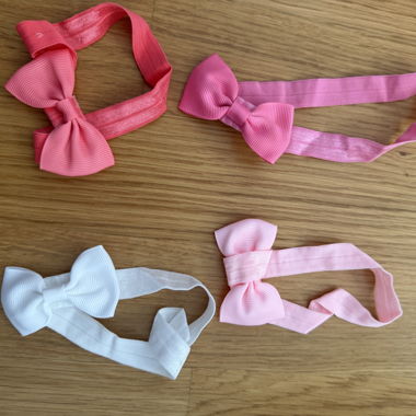 Set de 4 Baby Stirnbänder mit Schleife