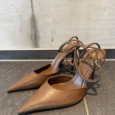 Décolleté slingback marroni