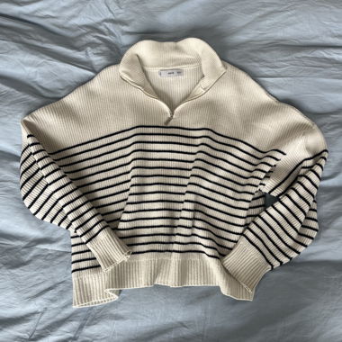 Maglione a mezzo zip MNG a righe