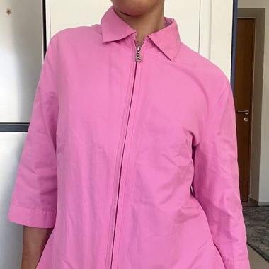 Pink zip-up cotton shirt – Bogner vintage