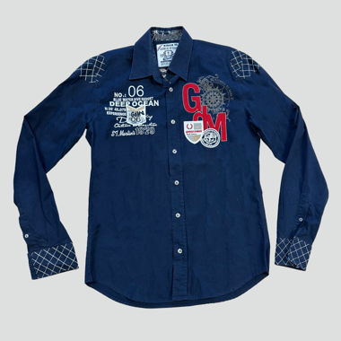 Giorgio di Mare shirt navy blue printed