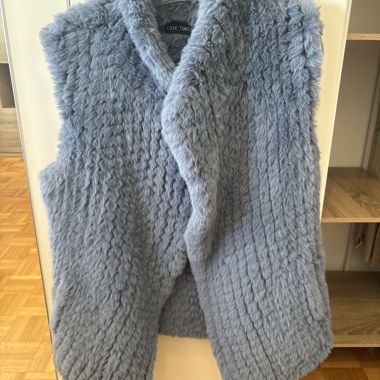 Gilet en fausse fourrure bleu