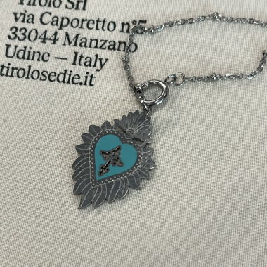 Steel heart pendant necklace