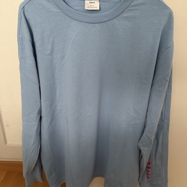 Mango Blue Long-Sleeve T-Shirt Size M
