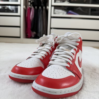 Nike Air Jordan 1 Mid – Rosso/Bianco – Taglia 38