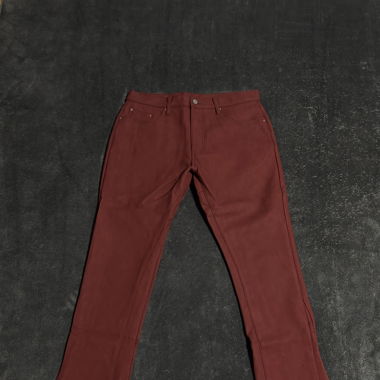 Red Leather Flared Pants