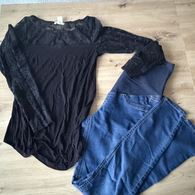  vêtements grossesse Jean et haut dentelle 