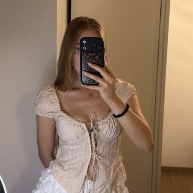 Bershka Pink Lace-Up Top
