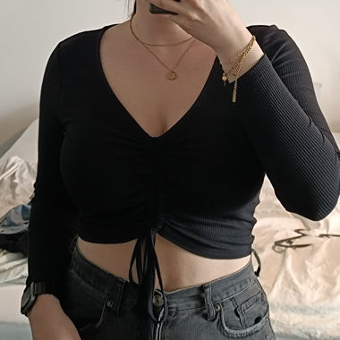 Black top with cords