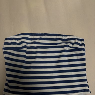 Blau-weiss gestreiftes bandeau Top