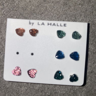 Boucles d'oreilles cœurs pailletés