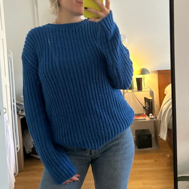 Strickpullover blau, M
