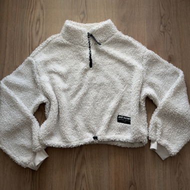 Maglione in pile Teddy bianco