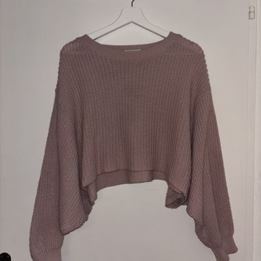Maglione Corto in Maglia Rosa Antico