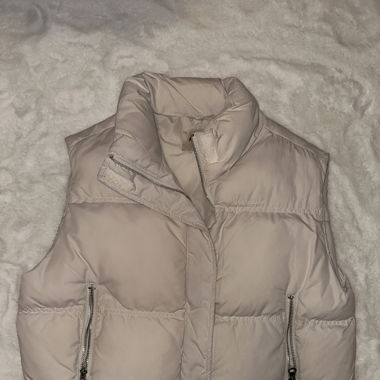Doudoune beige sans manches