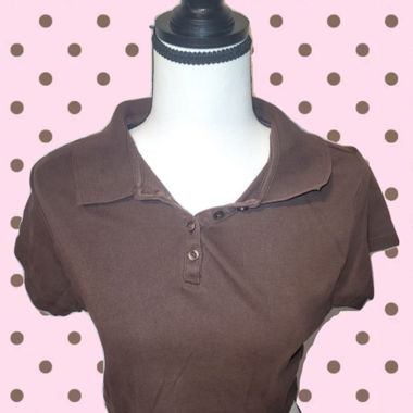 Braunes Cropped-Polo