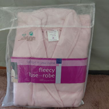 Rosa Fleece Morgenmantel M