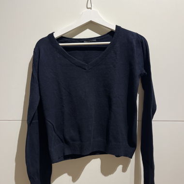 Pull en maille bleu foncé