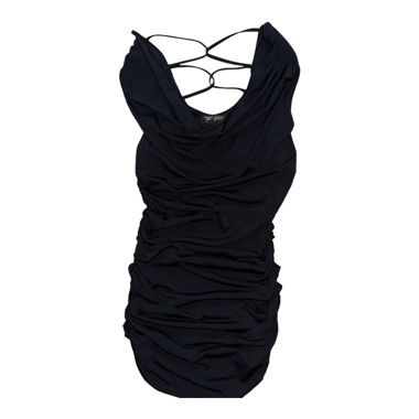 Black Tout Feu Tout Femme Open Back Mini Dress