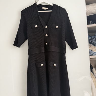 Maje black knit dress