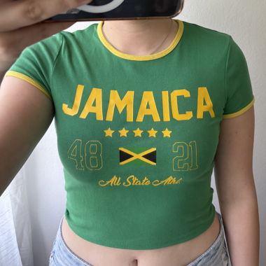 T-shirt crop Jamaica Bershka