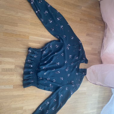 Dark Green Floral Blouse