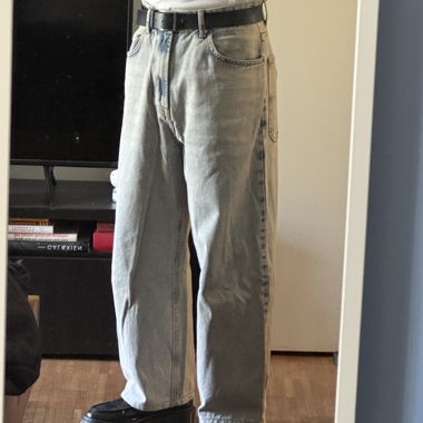 Pull&Bear Wide-Leg Jeans Hellblau